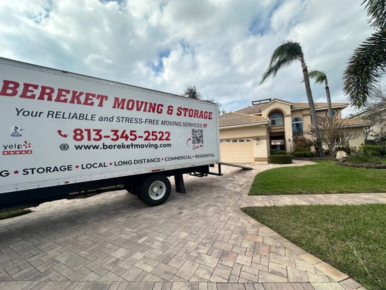 Bereket Moving and Storage truck parked in Tampa Bay during a local move