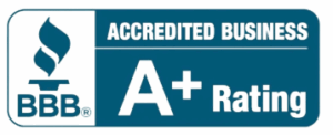 Better Business Bureau Accredited A+ Rating badge for Bereket Moving and Storage